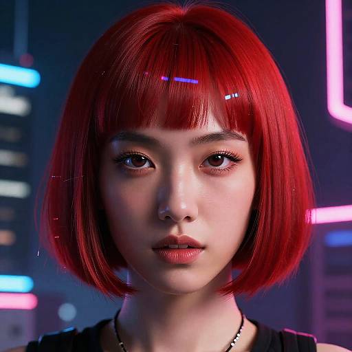 Futuristic Cyberpunk Neon Portrait