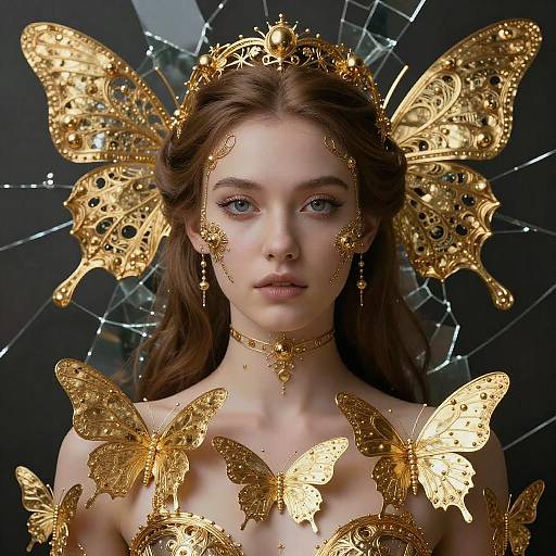 Majestic Cyborg Portrait with Elegant Details