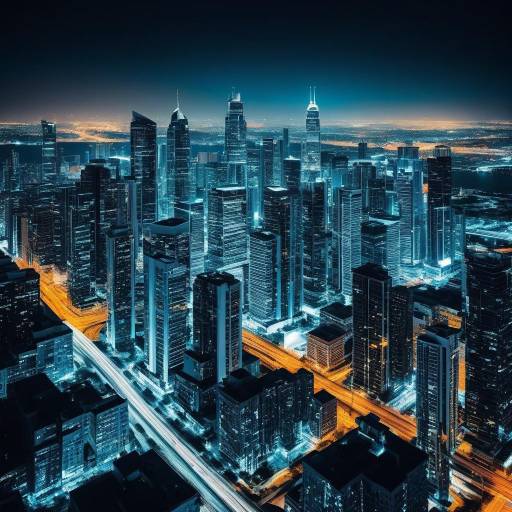 Serene Urban Skyline at Night
