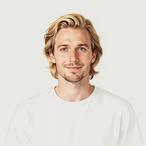 Engraved Portrait of Northern European Man