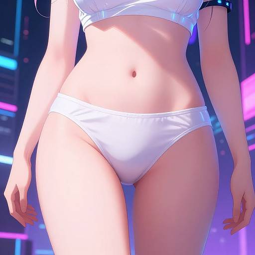 Cyberpunk Anime Girl with Neon Glow