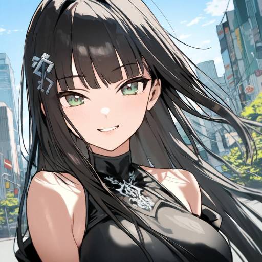 Charming Girl in Tokyo's Urban Landscape