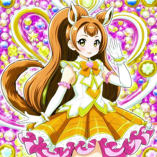 Illustration of Arisugawa himari, kirakira precure a la mode in the style of Abubu