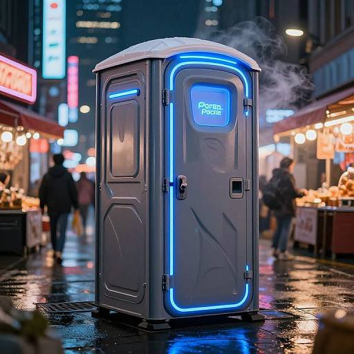 Futuristic PortaPotty in Neon Market