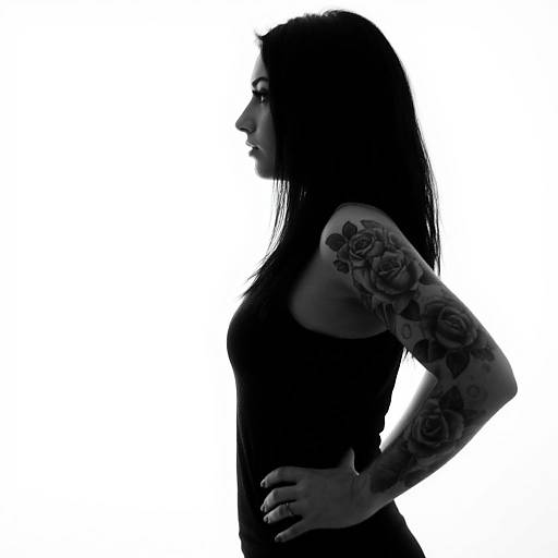 Edgy Black and White Tattooed Woman