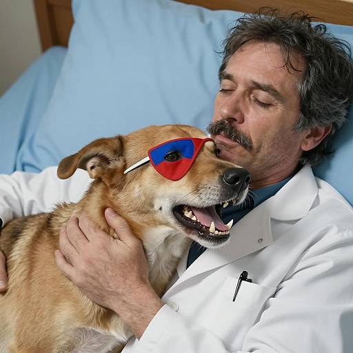 Dramatic Scene with Man and Dog