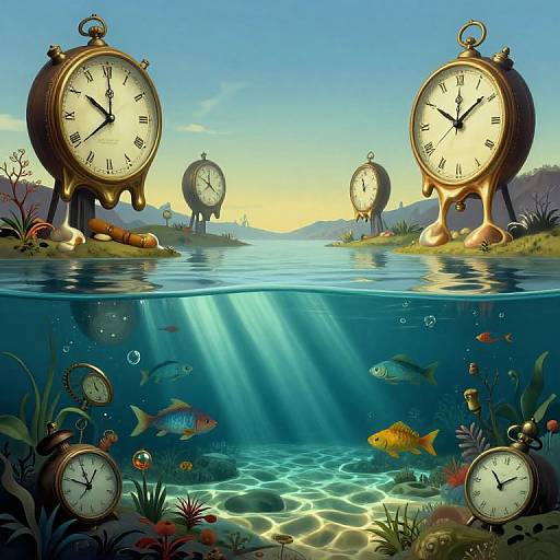 Surreal Melting Clocks Dreamscape