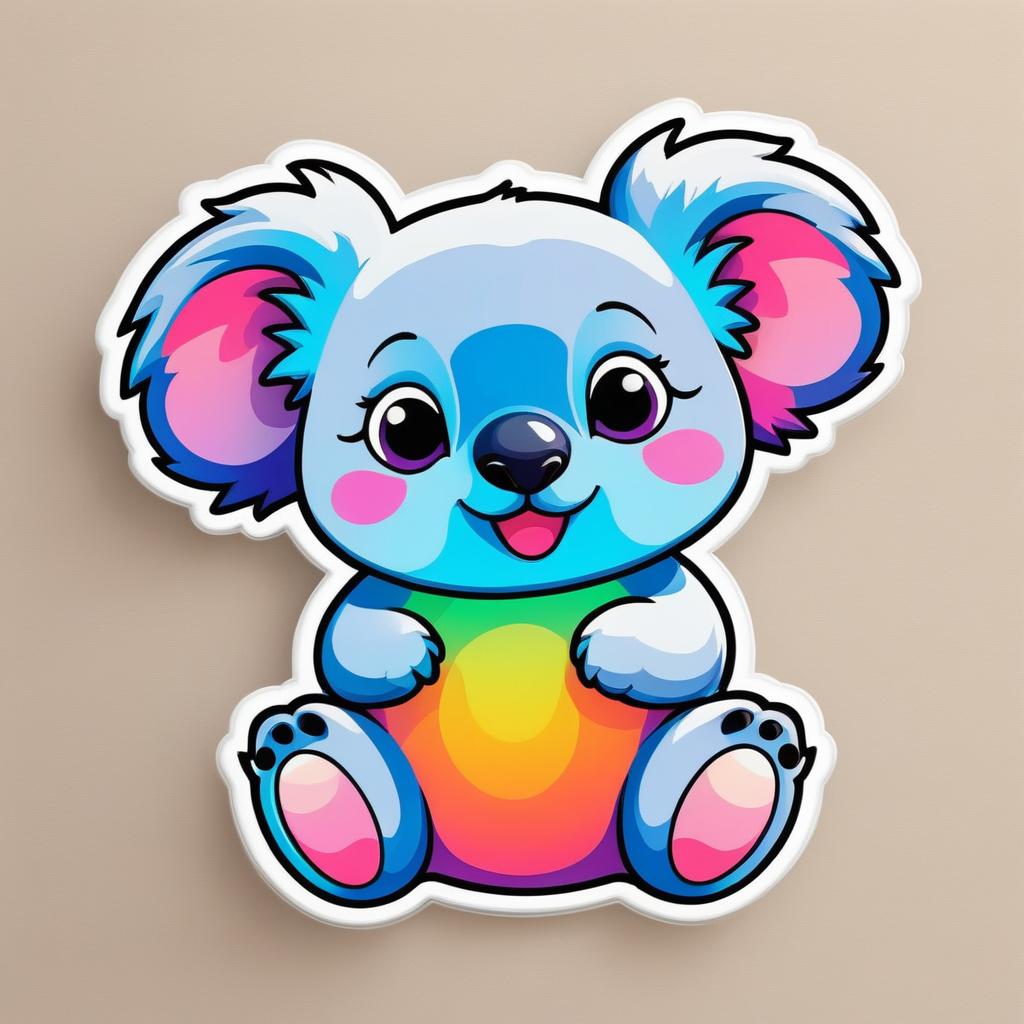 Playful Cartoon Koala Sticker Design