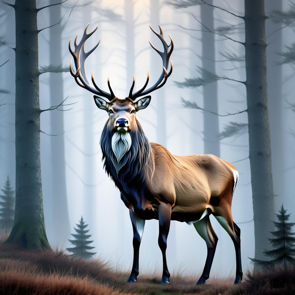 Noble Stag in a Tranquil Forest