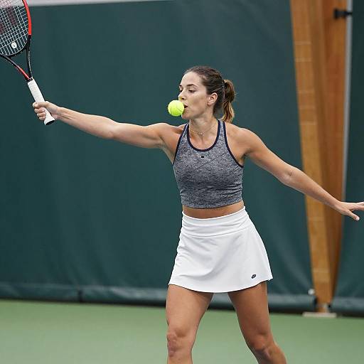 Dynamic Indoor Tennis Player in Action