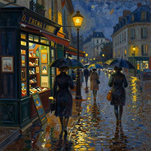 Impressionist Rainy Parisian Street