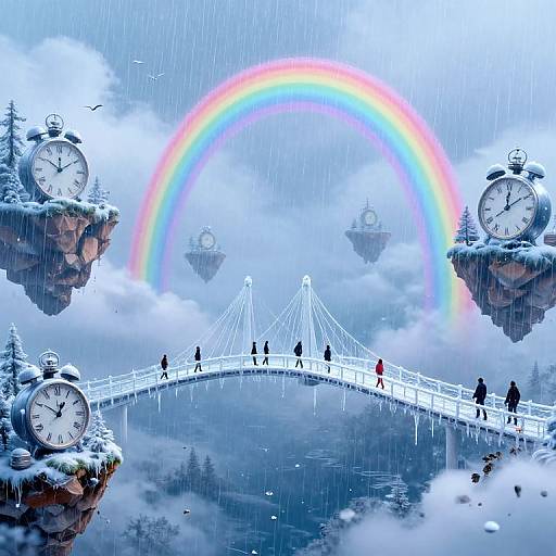 Ethereal Frozen Rainbow Bridge