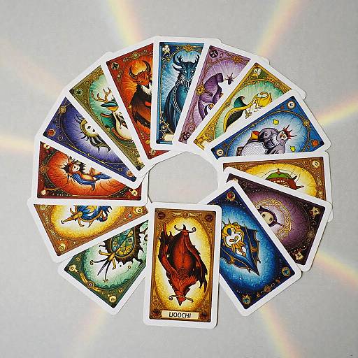 Vibrant Fantasy Card Deck Display