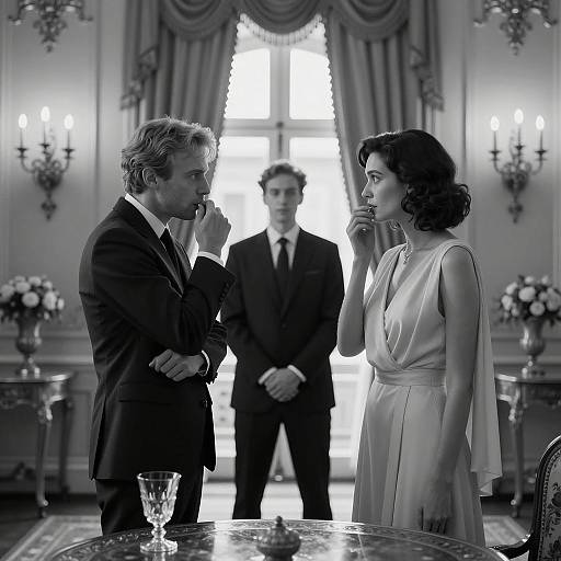 Elegant Black and White Room Portrait