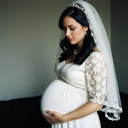 Pregnant Bride in Wedding Dress