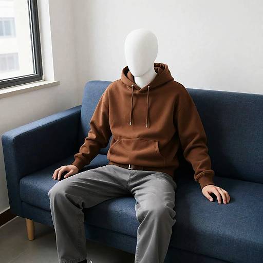 Minimalist Scene with Featureless Figure