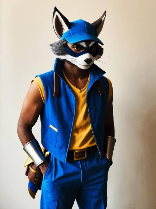 Realistic Man in Sly Cooper Costume
