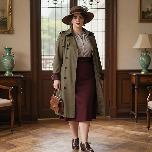 Elegant Vintage Portrait of Plus Size Woman