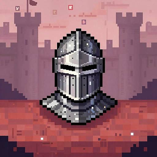 8-bit Medieval Knight Pixel Art Portrait