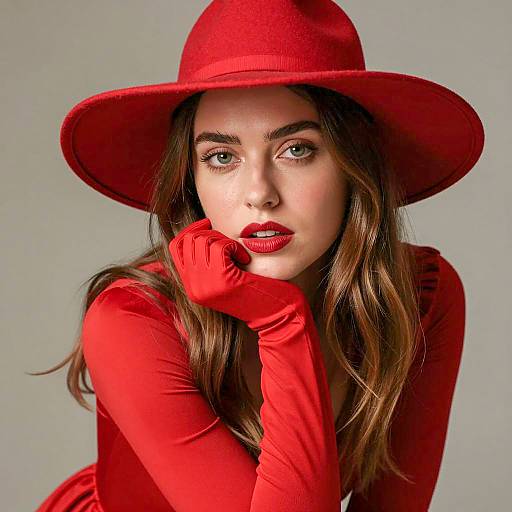 Elegant Woman in Red Attire Portrait