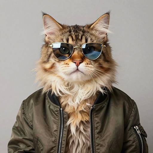 Retrowave Norwegian Forest Cat Style