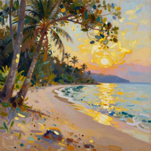 Impressionist Tropical Beach Sunset