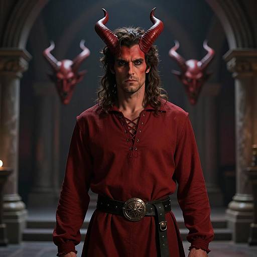 Photorealistic Male Demon in Medieval Setting