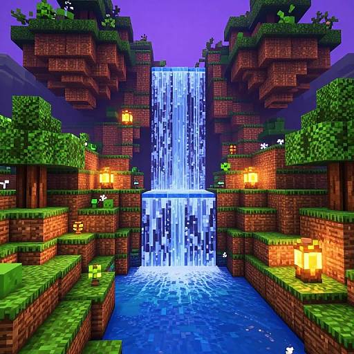 Vibrant Minecraft 3D Floating Islands