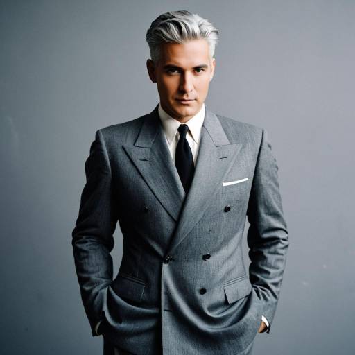 Man in 1940s Style Double-Breasted Suit