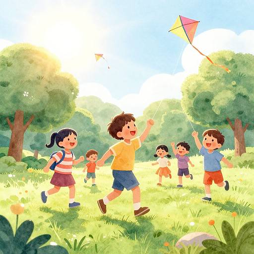 Joyful Children Playing in Park