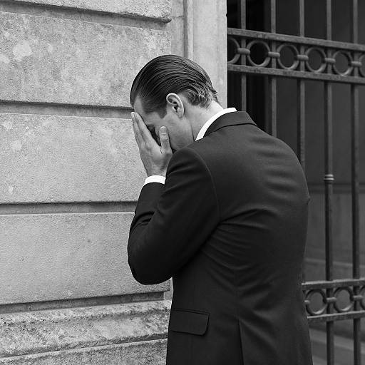 Mysterious Man in Black-and-White Portrait