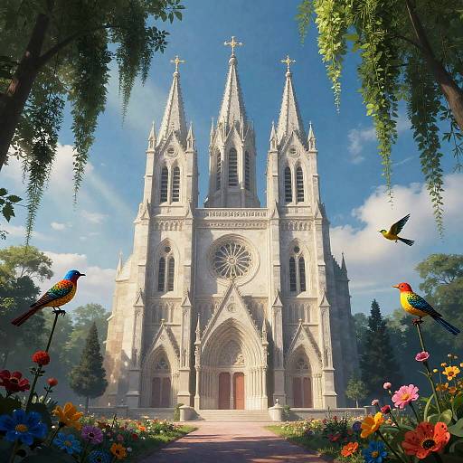 Luminous Willow Cathedral in Surreal Bloom