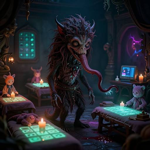 Cinematic Mandurugo Healer in Neon Glow