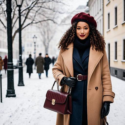 Stylish Woman in Winter Street Fashion