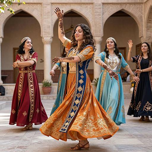 Joyful Syrian Women Dancing