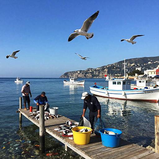 Adria Harbor Traditional Fishing Scene