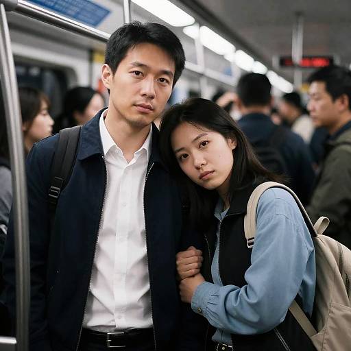 Candid Subway Moment: Intense Connections