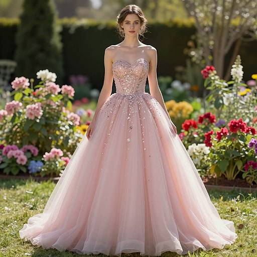 Elegant Garden Party in Pink Gown