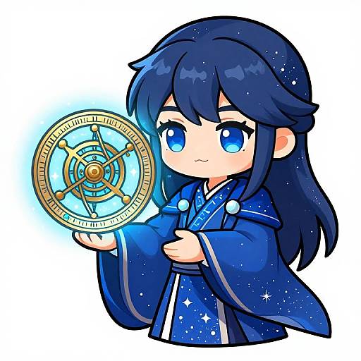 Chibi Astrologian with Glowing Orrery