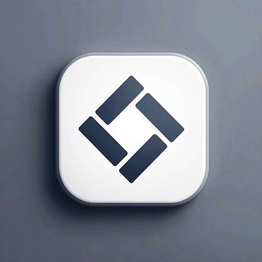 Photograph of a square, white icon with a black, diagonal 