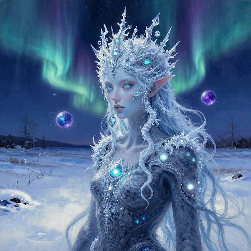 Surreal Icy Specter in Polar Lights