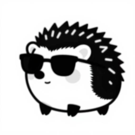 Minimalist Hedgehog with Sunglasses