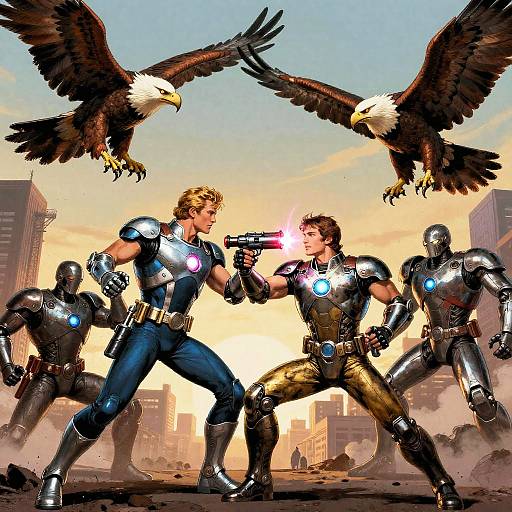 1970s Comic Book Showdown Scene