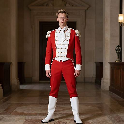 Man in Red and White Orton Costume