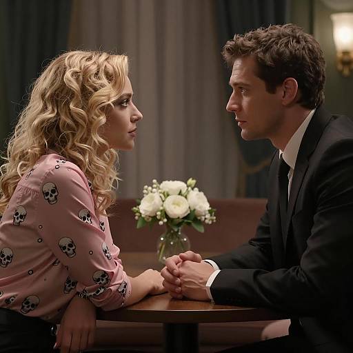 Intense Encounter in Dimly Lit Room