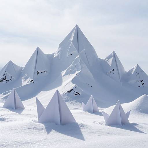 Majestic Snow-Covered Mountain Peaks