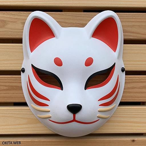Intricate White Fox Mask Design