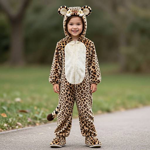 Leopard Kid Costume with Ears and Tail