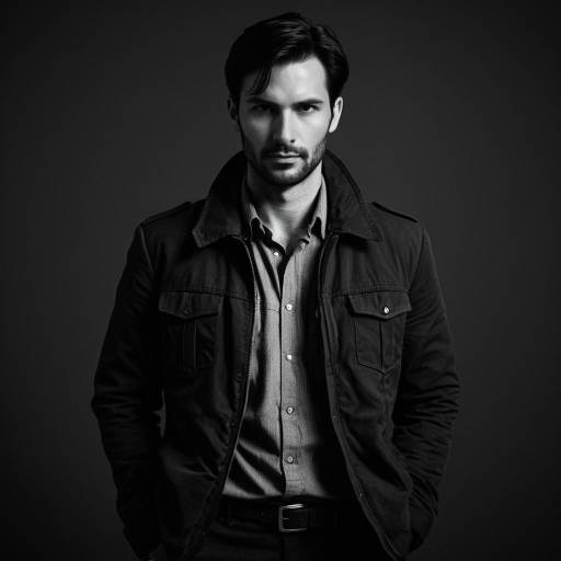 Portrait of Man in Detective Style Outfit