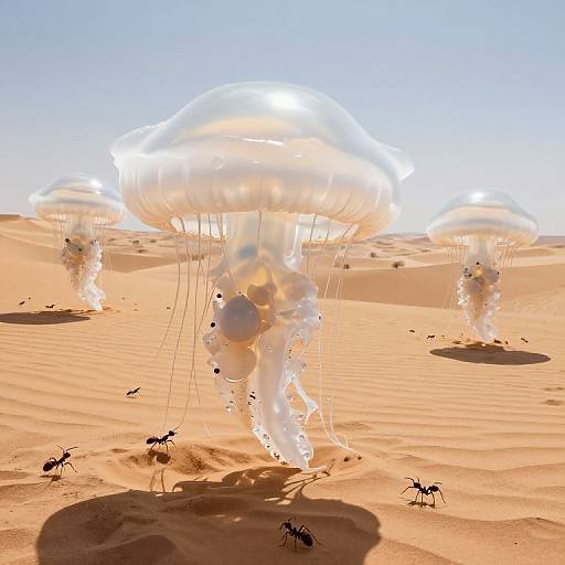 Ants Herding Jellyfish in Desert